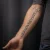A photo of a Blackwork, illustrative and Script 17 Years old tattoo on the Belly and forearm on a person with FitzPatrick Skin Type iii and iv type 1. This client is hoping for Complete Removal